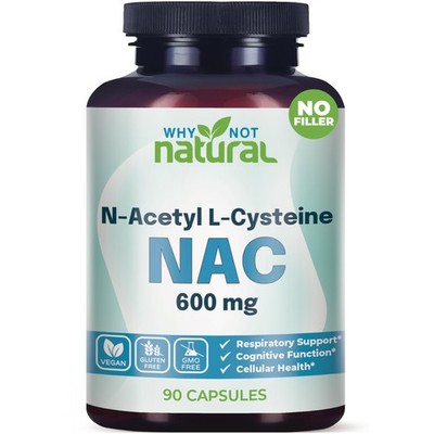 N-Acetyl Cysteine 600 mg Capsules - Pure NAC Supplement, No Fillers