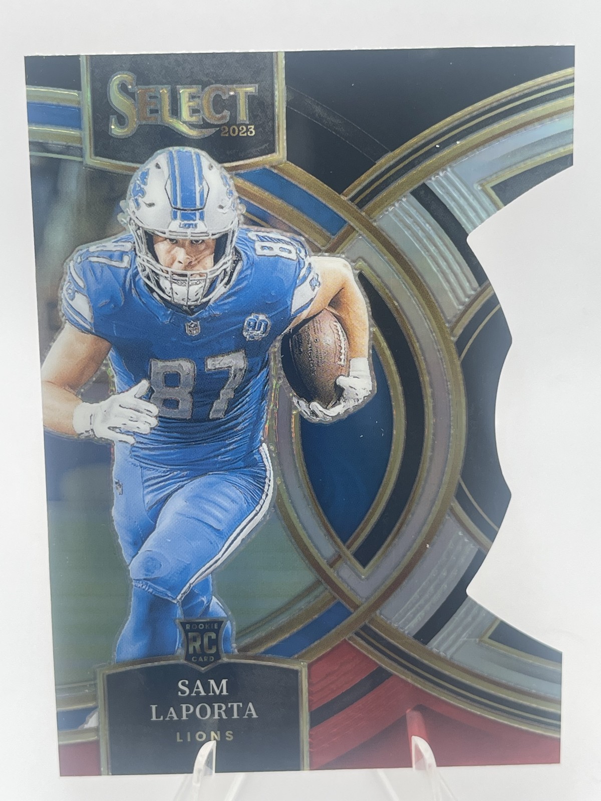 2023 Panini Select Premier Level Sam LaPorta #106 Black & Red Prizm Die-Cut (RC)