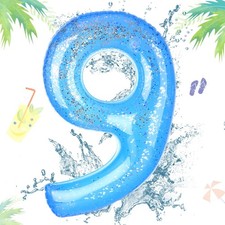 Foilswirl Pool Float Number 9 Blue