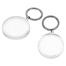 Plastic Coin Holder Keychain, 2Pcs Coin Case with Key Ring, Dark Silver