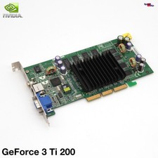 nVIDIA AGP GEFORCE 3 TI 200 GRAPHICS CARD 64MB VIDEO CARD CAD TV-OUT TITANIUM TEST