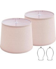 Lampshades Set of 2 for Table Floor Lamp, Drum, 12.7  T X 12.7  B X 10  H Pink
