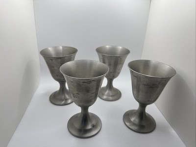 Four Pewter Goblets International Silver Co. Made In USA