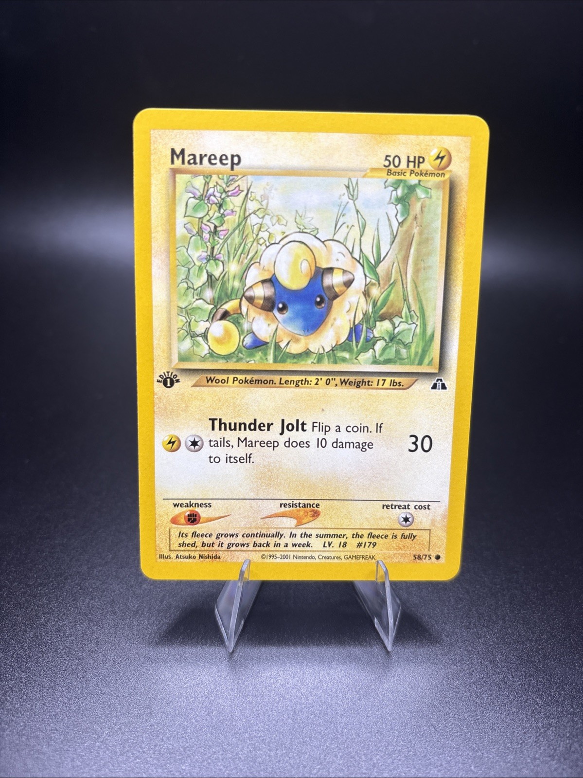 Pokemon Mareep Common 1st Edition Neo Discovery 58/75 NM
