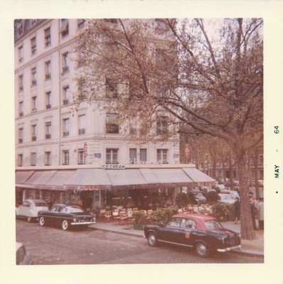 VTG Photo 1964 Cite Cafe & Street View Ice Cream Shop Sign Ad