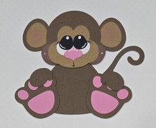 Baby Monkey Dark Brown. Scrapbook, Card making Paper Piecing