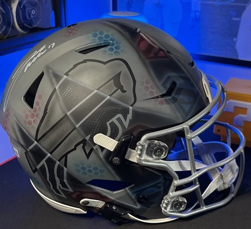 JOSH ALLEN Custom Painted Signed Full Size Speed Flex SUPERMAN Buffalo Bills 🔥