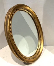 VTG ANT RARE GOLD LEAF HOLLYWOOD REGENCY STORE DISPLAY/SHAVING MIRROR W/EASEL
