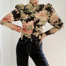 Zimmermann Top Size 0 XS AU 8 /US 4 Espionage Silk Drape Floral Peony Blouse