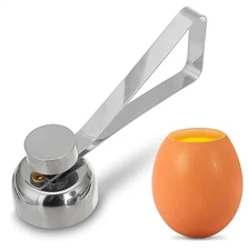 Stainless Steel Egg Cracker Tool – Easy Shell Opener for Raw & Soft-Boiled Eggs