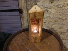 Windlicht Unikat aus altem Holzbalken Deko Skulptur Altholz Alt 43 cm Laterne