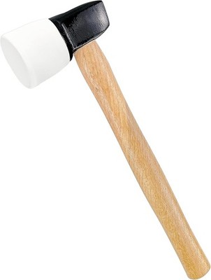 White Rubber Flooring Mallet with Replaceable Head,Non-Marring Head, Wood Han...