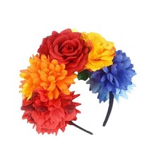 Mexican Rose Flower Crown Frida Day of the Dead Halloween Headband Floral