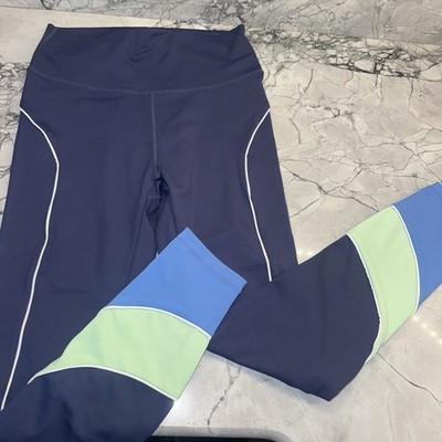 Wilo Women s Large Navy Blue Colorblock Leggings 