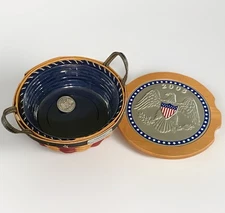 Longaberger 2005 Inaugural Basket Combo Eagle lid, Liner, Protector, Eagle Pin