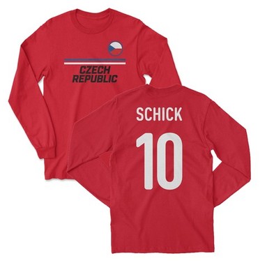Czech Republic Soccer Fans Schick 10 Jersey Style Long Sleeve T-Shirt
