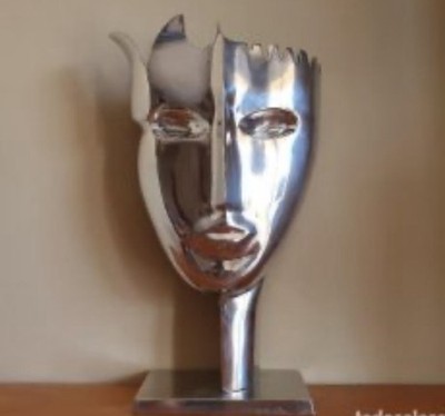 Kubistisches Gesicht Figur Statue Kunst Wohn/Büro Deko brutal  