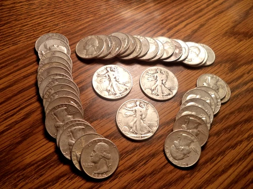 90% SILVER  11.50 FACE VALUE OLD US MONEY...ROLL,LOT