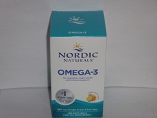 Nordic Naturals Omega-3 Fish Oil - Lemon - 180 Softgels- Exp 1/28
