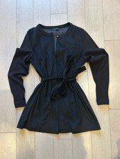H By Halston, Black Jacket Dress With￼ Faux Suede Body And Sweater Arms Size 14