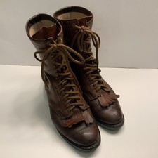 Olathe Western Packer Boots 11D Kilties Oil Resistant Soles Lacers USA Made