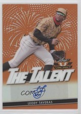 2020 Leaf Valiant The Talent Orange Prismatic 68/75 Leody Taveras Auto 1b8