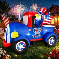8FT 4Th of July Inflatable Eagle Car Decorations, Patriotic Bald Eagle Blow up w