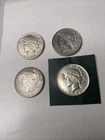 Lot of 4 1923 D 1925 1926 S & 1927  $1 Peace Silver Dollars 90% Silver