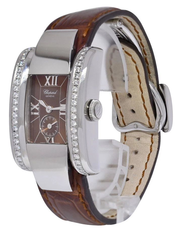 Reloj de cuarzo para dama Chopard La Strada acero esfera marrón bisel de diamantes 41/8412 Foto 3 de 4