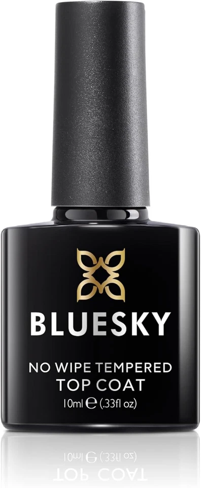 BLUE SKY Bluesky No Wipe Tempered Top Coat 10ml, Extra Strong, Hardest Wearing