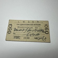 Vintage Railway Ticket - Rockingham To Market Harborough 