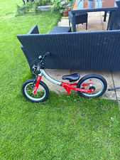 littlebig 14in Kids Bike Red/Silver starts as balance bike , converts to pedals