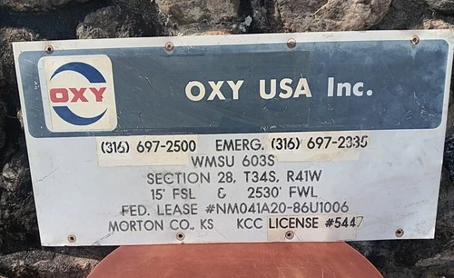 Vintage Occidental Petroleum (OXY) Large Metal Lease Sign