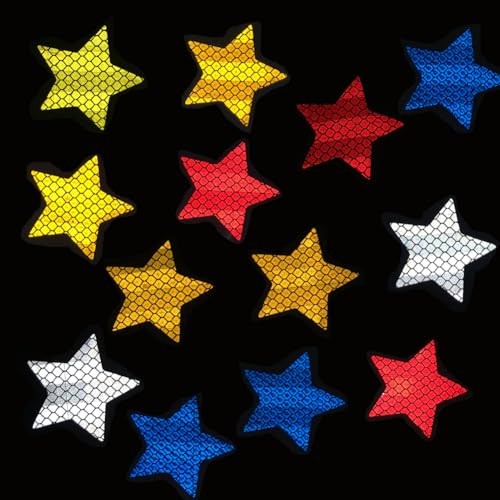 100Pcs Warning Reflective Stickers, Reflective Decals Waterproof Reflector 