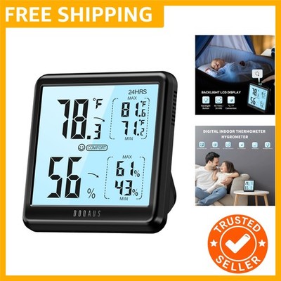 Room Thermometer Hygrometer, Digital Indoor Thermometer with Backlight, Large...