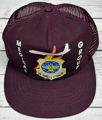Medical Group Air Mobility Command Tucker Hat Snapback Burgundy Air Force