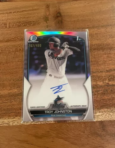 Troy Johnston 2023 1st Bowman Chrome Prospects Auto Refractor /499 Rookie NRMT+