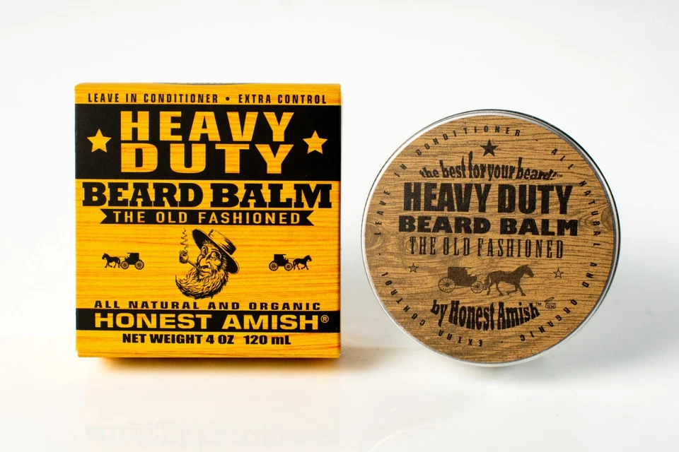 Honest Amish Heavy Duty Beard Balm - 4 OUNCE TIN - Natural Beard Conditioner - Image 2 of 4