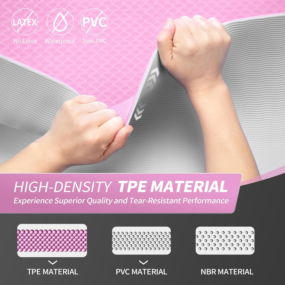 Non-Slip Extra Thick Yoga Mat for Women Men Kids 1/3 1/4 2/5 Inch