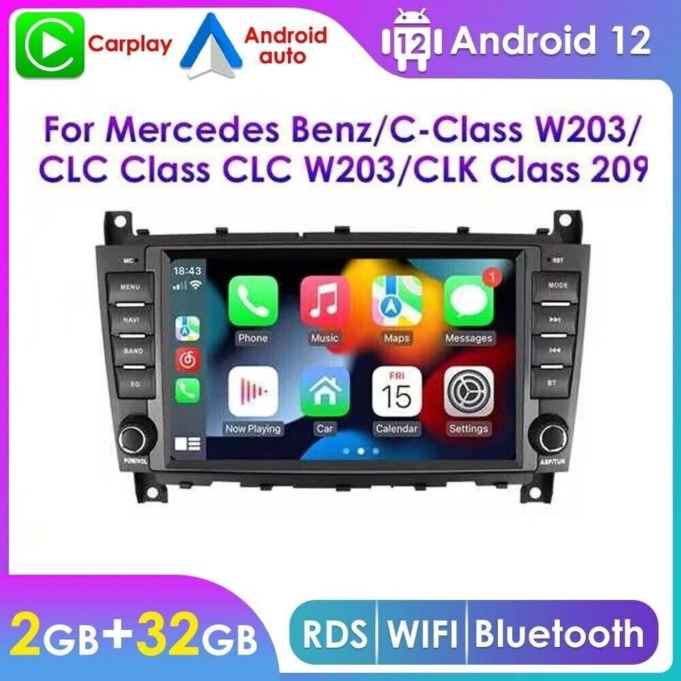 For Mercedes Benz W203 C200 C230 C320 W463 Android 13 Car Play Radio Stereo GPS - Изображение 2 из 4