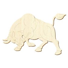 Wütender Holz Stier - Deko Basteln 5-50cm
