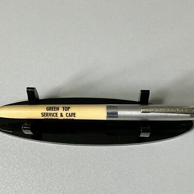 VTG Riteograph Ballpoint Pen Green Top Service & Cafe Friend Nebraska B172