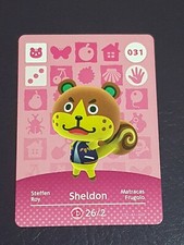 SHELDON ANIMAL CROSSING AMIIBO SERIES 1 CARD #031 TRACKED AU POST geniuine