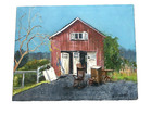 Oil Painting of Red Barn by RHODA YANOW Unframed — photo 1