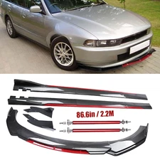 Front Bumper Lip Spoiler Body Kit Side Skirt Carbon Fiber For Mitsubishi Galant