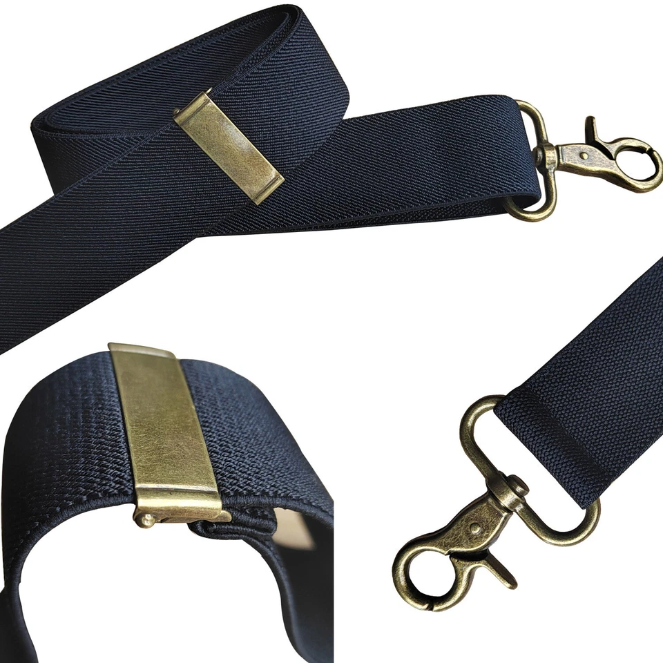 Vintage Suspenders  Men Heavy Duty 4 Snap Hooks For Belt Adjustable X Back New* - Image 4 of 4