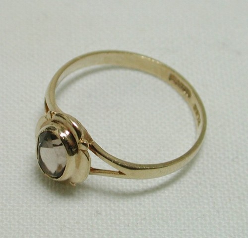 9ct Gold Citrine Solitaire Dress Ring Size M.1/2. - 21888 - Picture 2 of 5