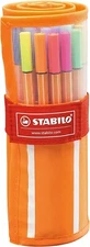 STABILO Point 88 Fineliner Pens - 0.4mm Fine - Wrap Set of 30 Colours