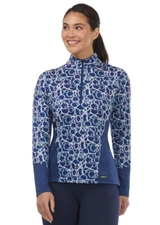 Kerrits Balance Ice Fil Long Sleeve Shirt Print - Lapis Snaffle Symphony