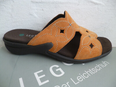 Legero Mule Slippers Shoes Sandals Leather Orange